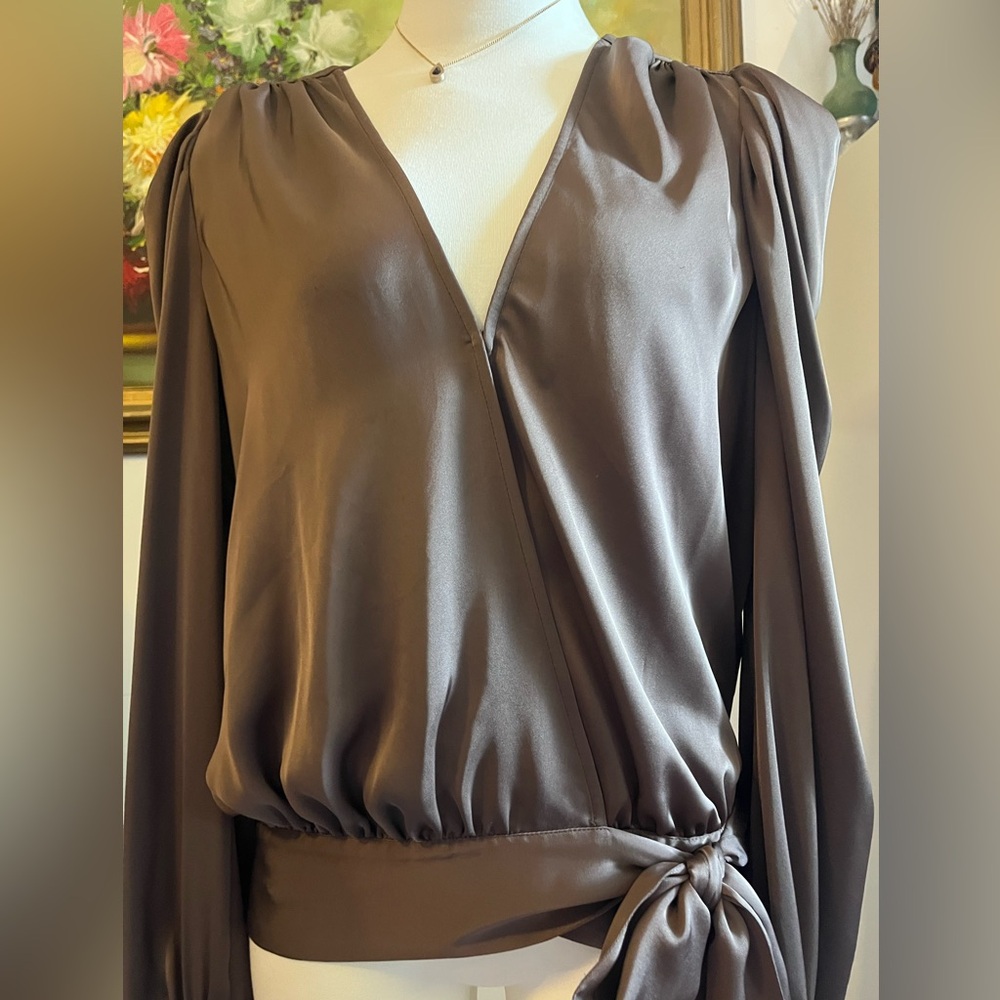 Ramy Brook Chocolate Pauline Puff Sleeve Blouse ::: current retail $375 - Picture 11 of 16